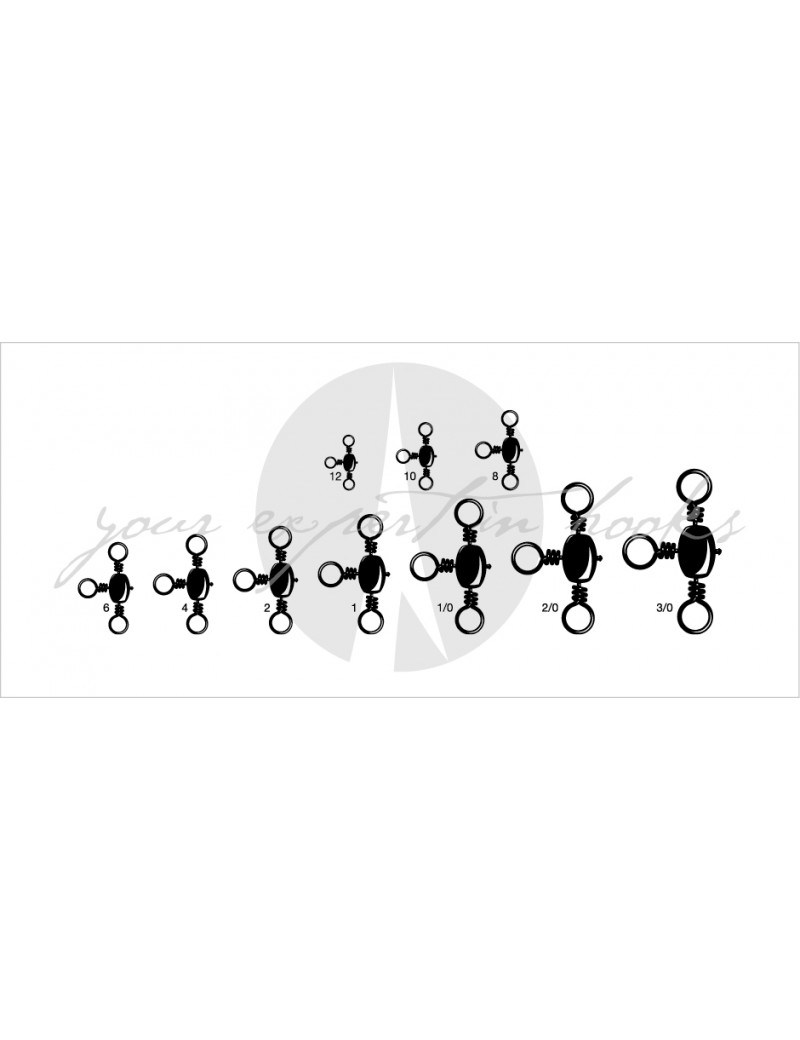 Émerillons Pater Noster 3543 BK VMC - 12 Pièces Par Pack, Résistance 17kg | Accessoires Pêche Sportive
